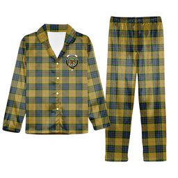 ScotsTee Shop Scottish Fraser Yellow Crest Tartan Pajama Satin Velvet Flannel Pajama Set