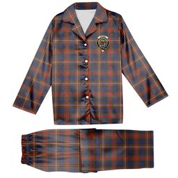 ScotsTee Shop Scottish Fraser Hunting Modern Crest Tartan Pajama Satin Velvet Flannel Pajama Set