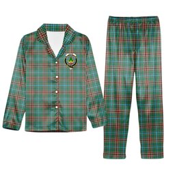 ScotsTee Shop Scottish Gayre Ancient Crest Tartan Pajama Satin Velvet Flannel Pajama Set