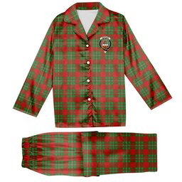 ScotsTee Shop Scottish Grierson Crest Tartan Pajama Satin Velvet Flannel Pajama Set