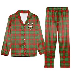 ScotsTee Shop Scottish Grierson Crest Tartan Pajama Satin Velvet Flannel Pajama Set