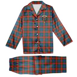 ScotsTee Shop Scottish Fraser of Lovat Ancient Crest Tartan Pajama Satin Velvet Flannel Pajama Set