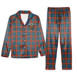 ScotsTee Shop Scottish Fraser of Lovat Ancient Crest Tartan Pajama Satin Velvet Flannel Pajama Set