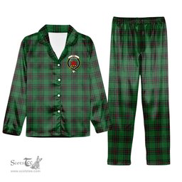 ScotsTee Shop Scottish Fife District Crest Tartan Pajama Satin Velvet Flannel Pajama Set