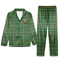 ScotsTee Shop Scottish Foster Hunting Ancient Crest Tartan Pajama Satin Velvet Flannel Pajama Set