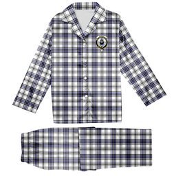 ScotsTee Shop Scottish Hannay Modern Crest Tartan Pajama Satin Velvet Flannel Pajama Set