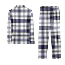 ScotsTee Shop Scottish Hannay Modern Crest Tartan Pajama Satin Velvet Flannel Pajama Set