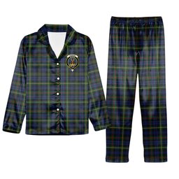 ScotsTee Shop Scottish Gordon 4 Crest Tartan Pajama Satin Velvet Flannel Pajama Set