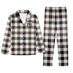 ScotsTee Shop Scottish Hogg Modern Crest Tartan Pajama Satin Velvet Flannel Pajama Set