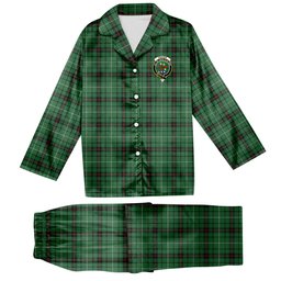 ScotsTee Shop Scottish Fraser Gathering Hunting Ancient Crest Tartan Pajama Satin Velvet Flannel Pajama Set
