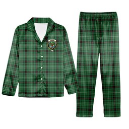 ScotsTee Shop Scottish Fraser Gathering Hunting Ancient Crest Tartan Pajama Satin Velvet Flannel Pajama Set