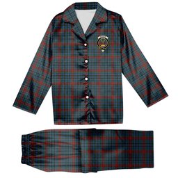 ScotsTee Shop Scottish Gordon 3 Crest Tartan Pajama Satin Velvet Flannel Pajama Set