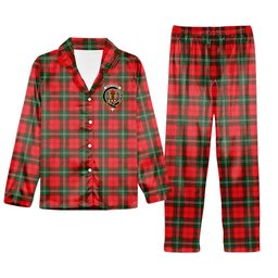 ScotsTee Shop Scottish Gartshore Crest Tartan Pajama Satin Velvet Flannel Pajama Set