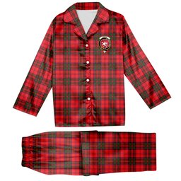 ScotsTee Shop Scottish Heron Crest Tartan Pajama Satin Velvet Flannel Pajama Set