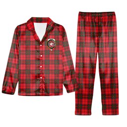 ScotsTee Shop Scottish Heron Crest Tartan Pajama Satin Velvet Flannel Pajama Set