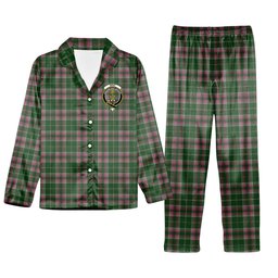 ScotsTee Shop Scottish Gray Hunting SC Crest Tartan Pajama Satin Velvet Flannel Pajama Set