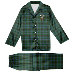 ScotsTee Shop Scottish Duncan of Sketraw Crest Tartan Pajama Satin Velvet Flannel Pajama Set