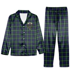 ScotsTee Shop Scottish Forbes Crest Tartan Pajama Satin Velvet Flannel Pajama Set