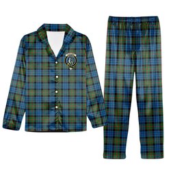 ScotsTee Shop Scottish Fletcher of Dunans Ancient Crest Tartan Pajama Satin Velvet Flannel Pajama Set
