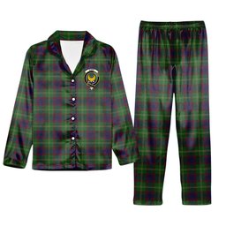 ScotsTee Shop Scottish Durie Crest Tartan Pajama Satin Velvet Flannel Pajama Set