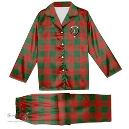 ScotsTee Shop Scottish Erskine Ancient Crest Tartan Pajama Satin Velvet Flannel Pajama Set