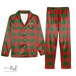 ScotsTee Shop Scottish Erskine Ancient Crest Tartan Pajama Satin Velvet Flannel Pajama Set