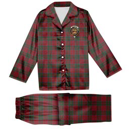 ScotsTee Shop Scottish Drummond Crest Tartan Pajama Satin Velvet Flannel Pajama Set