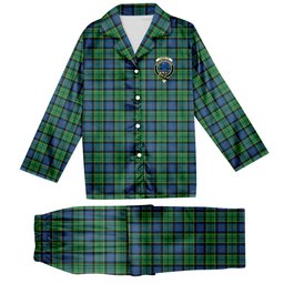 ScotsTee Shop Scottish Forsyth Ancient Crest Tartan Pajama Satin Velvet Flannel Pajama Set