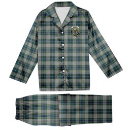 ScotsTee Shop Scottish Fraser Arisaid Crest Tartan Pajama Satin Velvet Flannel Pajama Set