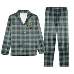 ScotsTee Shop Scottish Fraser Arisaid Crest Tartan Pajama Satin Velvet Flannel Pajama Set