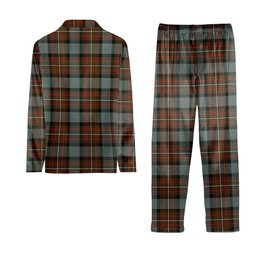 ScotsTee Shop Scottish Fergusson Weathered Crest Tartan Pajama Satin Velvet Flannel Pajama Set