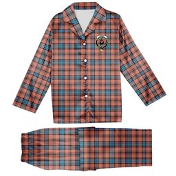 ScotsTee Shop Scottish Hannay Dress Modern Crest Tartan Pajama Satin Velvet Flannel Pajama Set