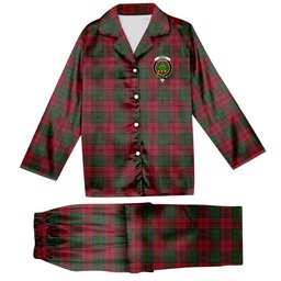 ScotsTee Shop Scottish Grant 1819 1 Crest Tartan Pajama Satin Velvet Flannel Pajama Set