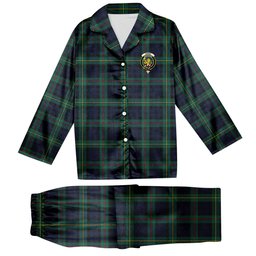ScotsTee Shop Scottish Ewing Modern Crest Tartan Pajama Satin Velvet Flannel Pajama Set