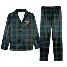 ScotsTee Shop Scottish Ewing Modern Crest Tartan Pajama Satin Velvet Flannel Pajama Set