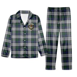ScotsTee Shop Scottish Graham Dress Crest Tartan Pajama Satin Velvet Flannel Pajama Set