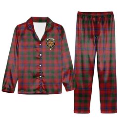 ScotsTee Shop Scottish Drummond 2 Crest Tartan Pajama Satin Velvet Flannel Pajama Set