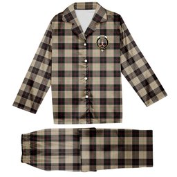 ScotsTee Shop Scottish Dunlop Hunting Ancient Crest Tartan Pajama Satin Velvet Flannel Pajama Set
