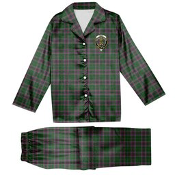 ScotsTee Shop Scottish Gray Hunting Crest Tartan Pajama Satin Velvet Flannel Pajama Set
