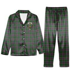 ScotsTee Shop Scottish Gray Hunting Crest Tartan Pajama Satin Velvet Flannel Pajama Set