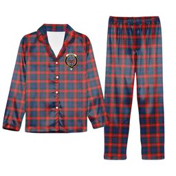 ScotsTee Shop Scottish Fraser of Lovat Modern Crest Tartan Pajama Satin Velvet Flannel Pajama Set