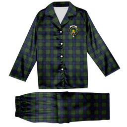 ScotsTee Shop Scottish Dundas Modern Crest Tartan Pajama Satin Velvet Flannel Pajama Set