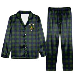 ScotsTee Shop Scottish Dundas Modern Crest Tartan Pajama Satin Velvet Flannel Pajama Set