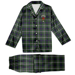 ScotsTee Shop Scottish Farquharson Dress Crest Tartan Pajama Satin Velvet Flannel Pajama Set