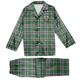 ScotsTee Shop Scottish Gray Hunting Ancient Crest Tartan Pajama Satin Velvet Flannel Pajama Set