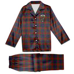 ScotsTee Shop Scottish Fraser 1800 Crest Tartan Pajama Satin Velvet Flannel Pajama Set