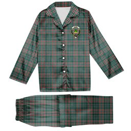 ScotsTee Shop Scottish Gayre Dress Modern Crest Tartan Pajama Satin Velvet Flannel Pajama Set