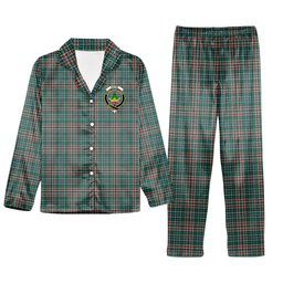 ScotsTee Shop Scottish Gayre Dress Modern Crest Tartan Pajama Satin Velvet Flannel Pajama Set