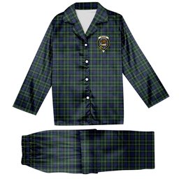 ScotsTee Shop Scottish Graham of Montrose 3 Crest Tartan Pajama Satin Velvet Flannel Pajama Set