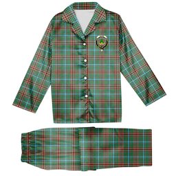 ScotsTee Shop Scottish Gayre Modern Crest Tartan Pajama Satin Velvet Flannel Pajama Set
